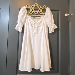 White linen dress